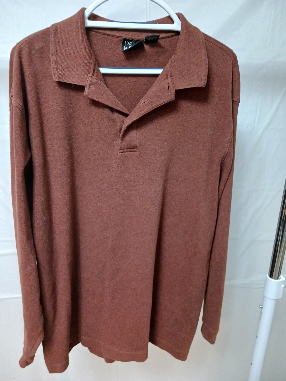 Jos. A. Bank Men's Long Sleeve Polo - Rust Brown